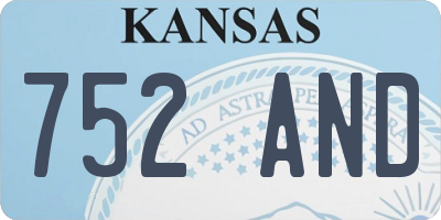 KS license plate 752AND