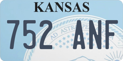 KS license plate 752ANF