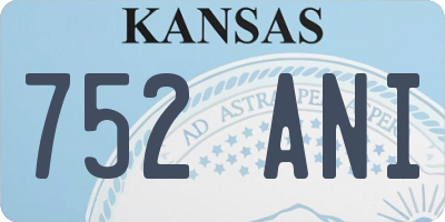 KS license plate 752ANI