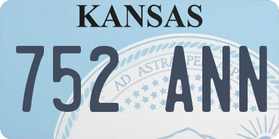 KS license plate 752ANN