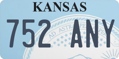 KS license plate 752ANY