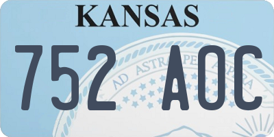 KS license plate 752AOC