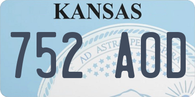 KS license plate 752AOD