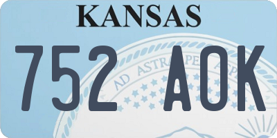 KS license plate 752AOK