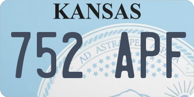 KS license plate 752APF