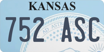 KS license plate 752ASC