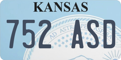 KS license plate 752ASD