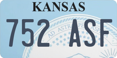 KS license plate 752ASF