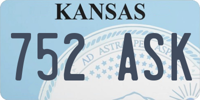 KS license plate 752ASK