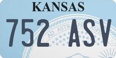 KS license plate 752ASV