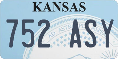 KS license plate 752ASY