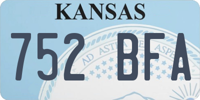 KS license plate 752BFA