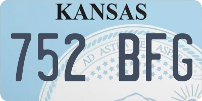 KS license plate 752BFG