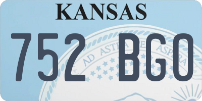 KS license plate 752BGO