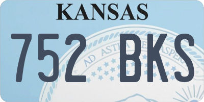 KS license plate 752BKS