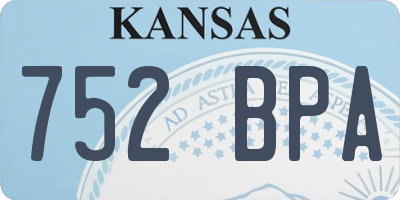 KS license plate 752BPA