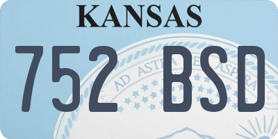KS license plate 752BSD