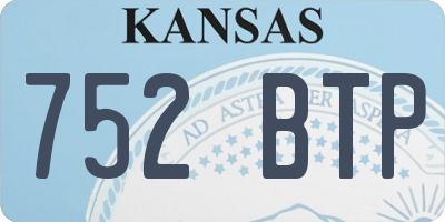 KS license plate 752BTP