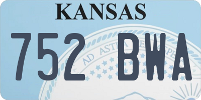 KS license plate 752BWA