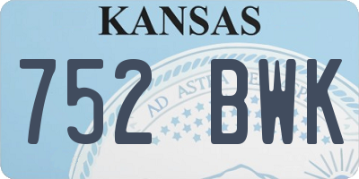 KS license plate 752BWK