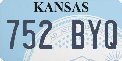 KS license plate 752BYQ