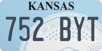 KS license plate 752BYT