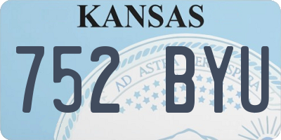 KS license plate 752BYU