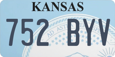 KS license plate 752BYV