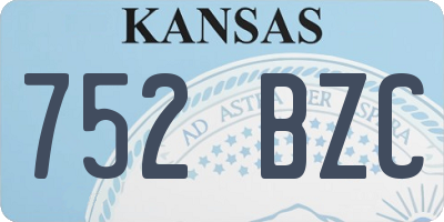 KS license plate 752BZC