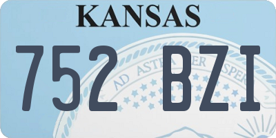 KS license plate 752BZI