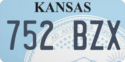 KS license plate 752BZX