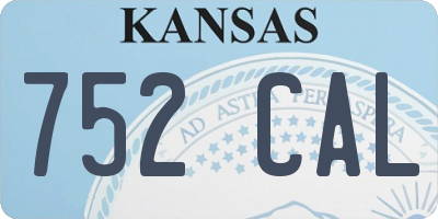 KS license plate 752CAL