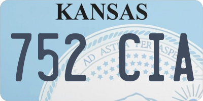 KS license plate 752CIA