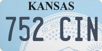 KS license plate 752CIN