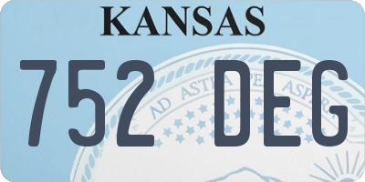 KS license plate 752DEG