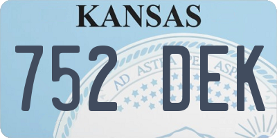 KS license plate 752DEK