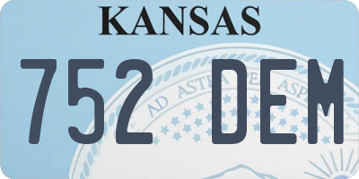 KS license plate 752DEM