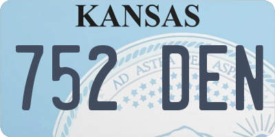 KS license plate 752DEN