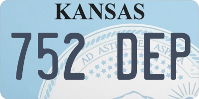 KS license plate 752DEP