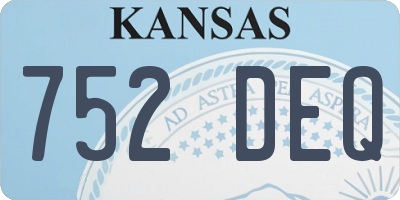 KS license plate 752DEQ