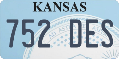 KS license plate 752DES
