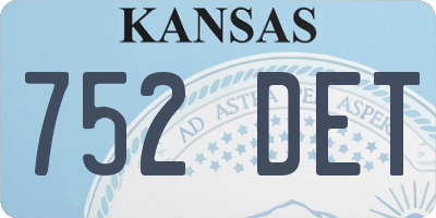KS license plate 752DET