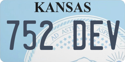 KS license plate 752DEV