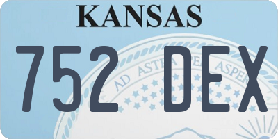 KS license plate 752DEX