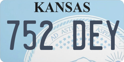 KS license plate 752DEY