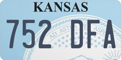 KS license plate 752DFA