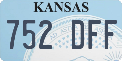 KS license plate 752DFF