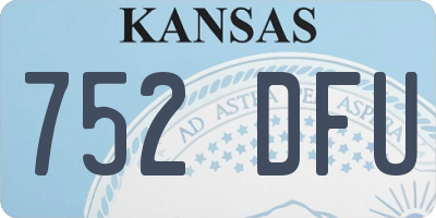 KS license plate 752DFU