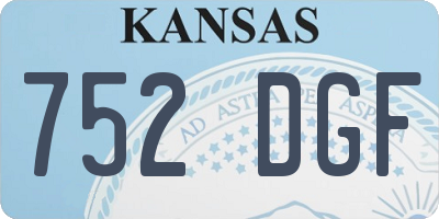 KS license plate 752DGF