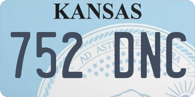 KS license plate 752DNC
